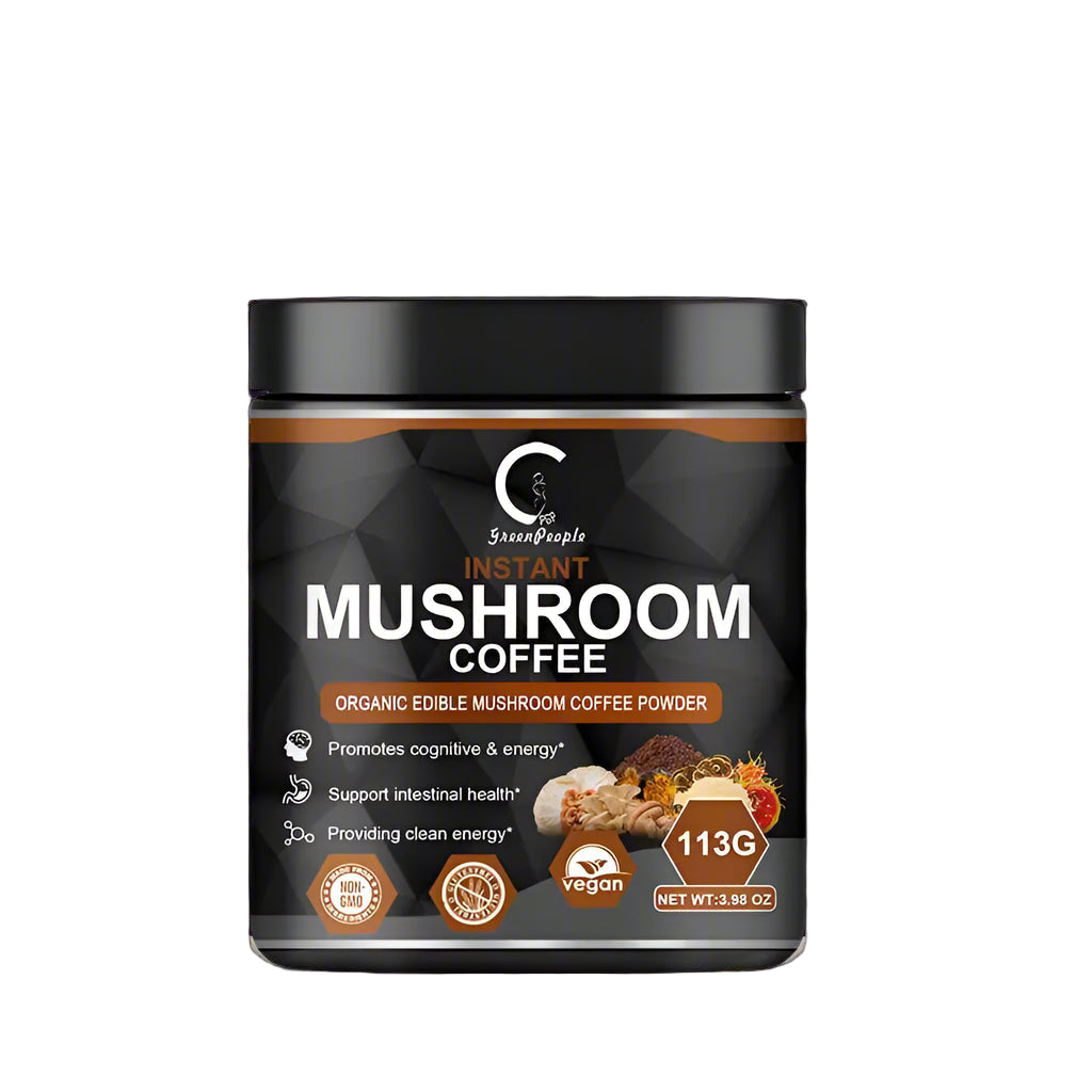 Vegan Mushroom Coffee Supplement | 7 Mushroom Blend with Lion's Mane & Cordyceps | Focus, Energy & Immunity Boost
