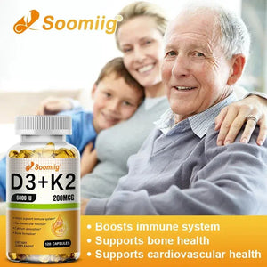 SOOMIIG Vitamin D3 + K2 Capsules: Bone & Immune Support - wellvy wellness store