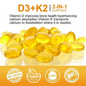 SOOMIIG Vitamin D3 + K2 Capsules: Bone & Immune Support - wellvy wellness store