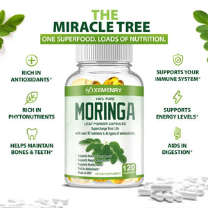 Pure Organic Moringa Capsules by XEMENRY - Premium Nutrient-Rich Dietary Supplement - wellvy wellness store