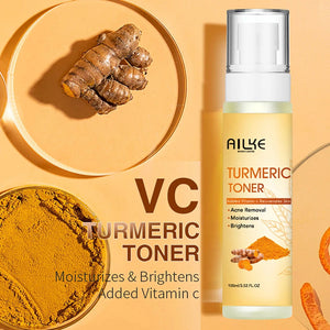 AILKE Organic Turmeric Vitamin C Facial Essence Toner – Anti-Acne, Brightening & Hydrating (100ml)