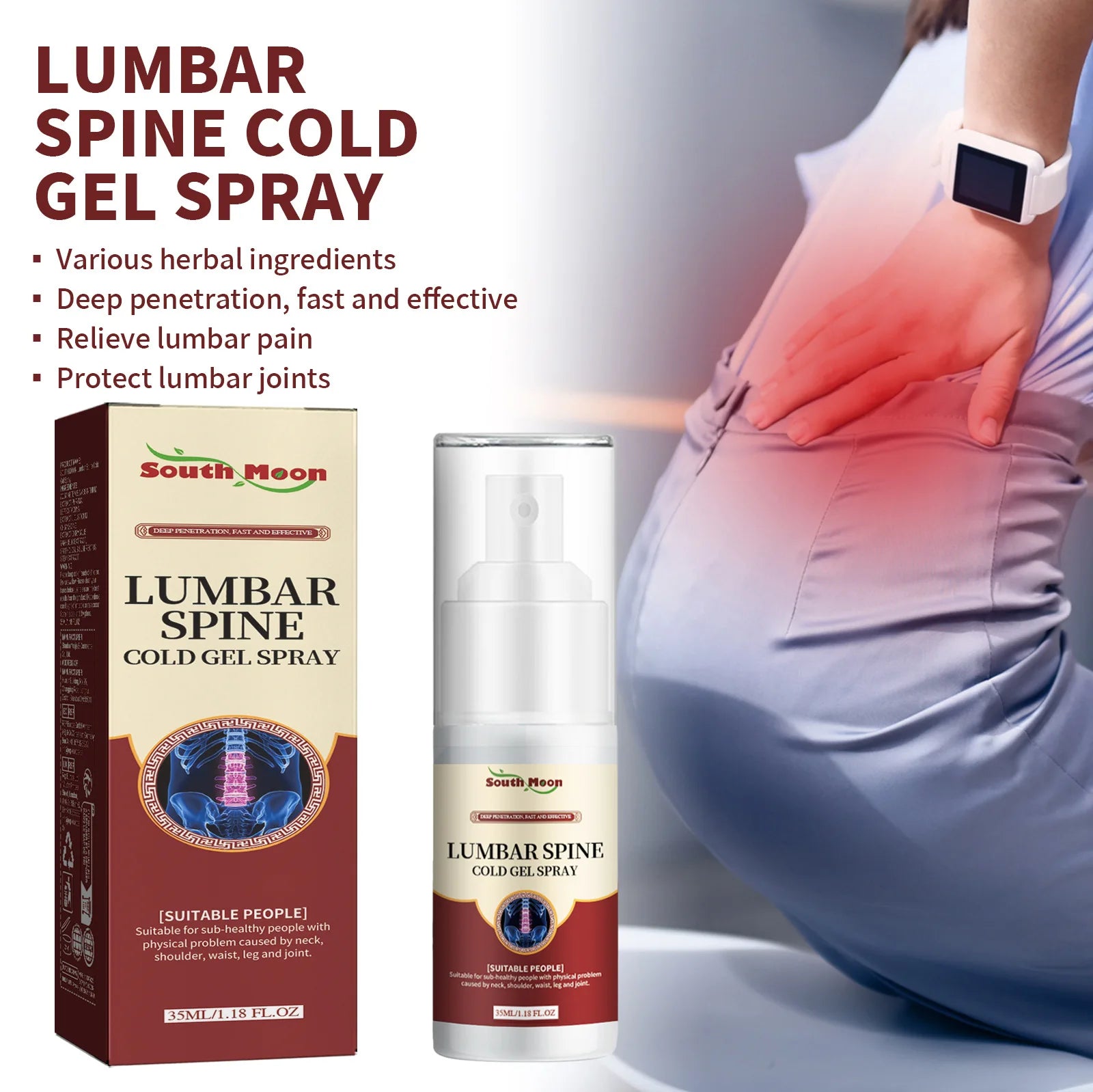 South Moon Pain Relief Spray – Targeted Therapy for Lumbar, Shoulder, Neck & Joint Discomfort