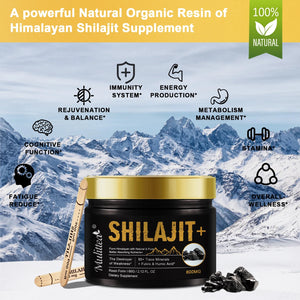 Organic Shilajit Resin – Mineral-Rich Energy & Wellness Boost | 85+ Trace Minerals